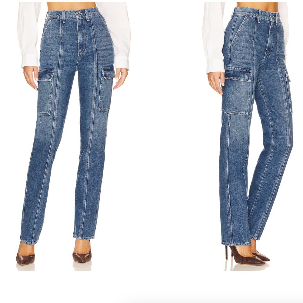 GRLFRND Harper High Rise Slim Cargo Jeans